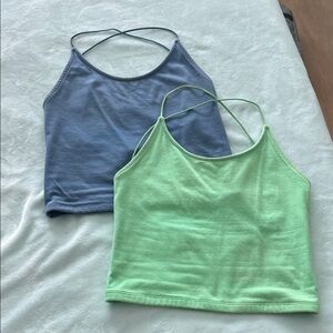 American Eagle Outfitters Blue and Green Camisoles
